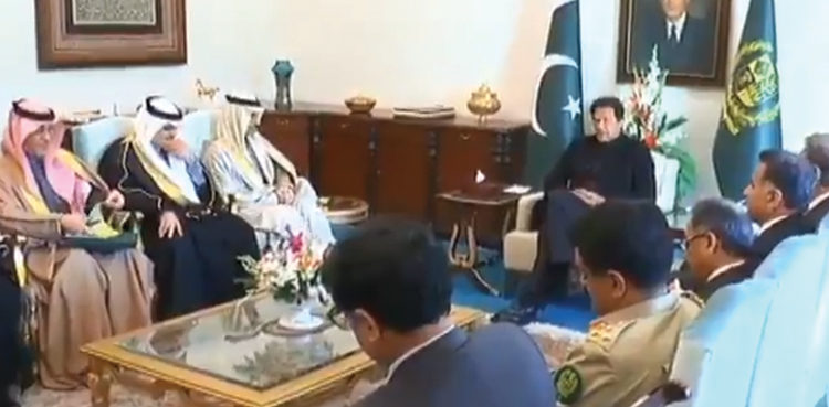 Read more about the article Saudi foreign minister calls on Prime Minister Imran Khan at PM Office