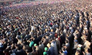Read more about the article Thousands of people attend Funeral prayers of three Kashmiri younsters martyred by Indian Forces
